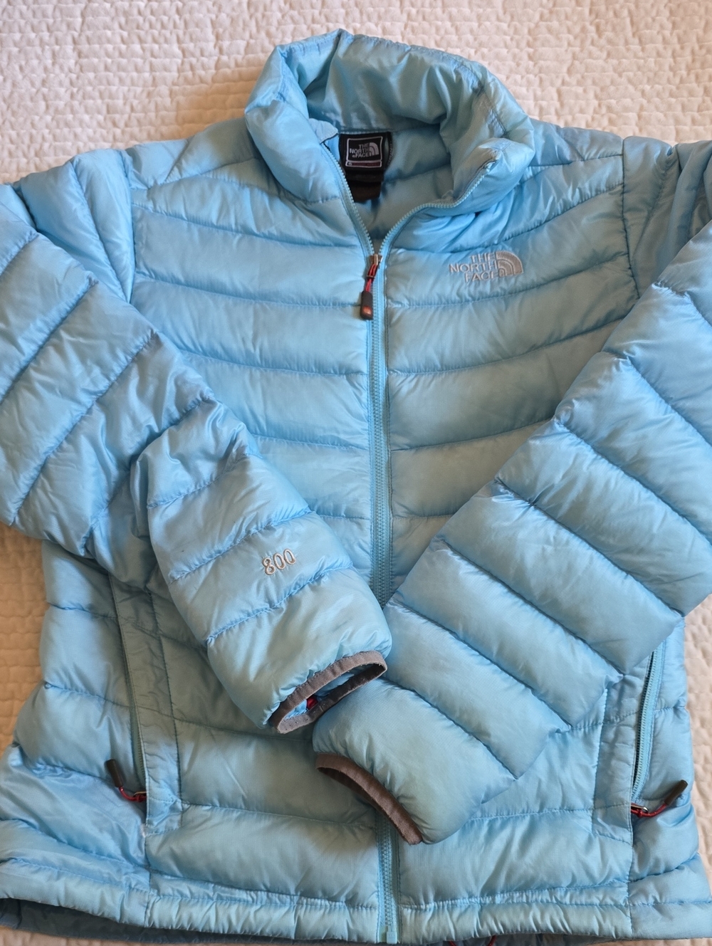 The North Face Womens Light Blue Puffer Jacket - Size M